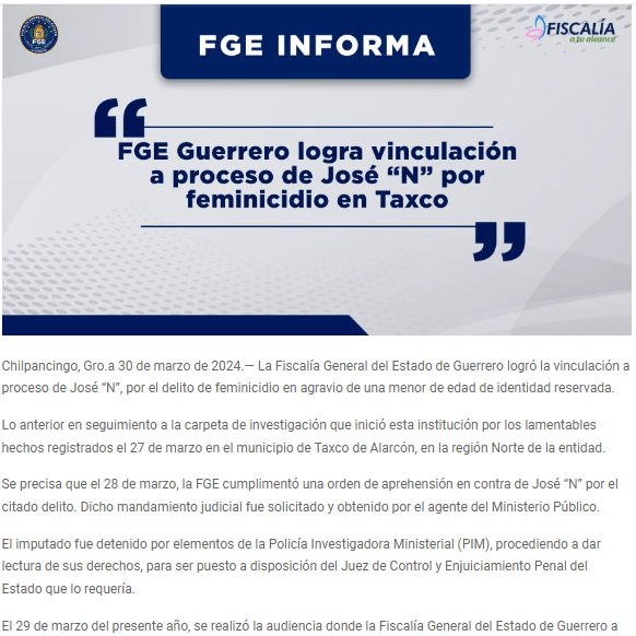 caso Camila Taxco