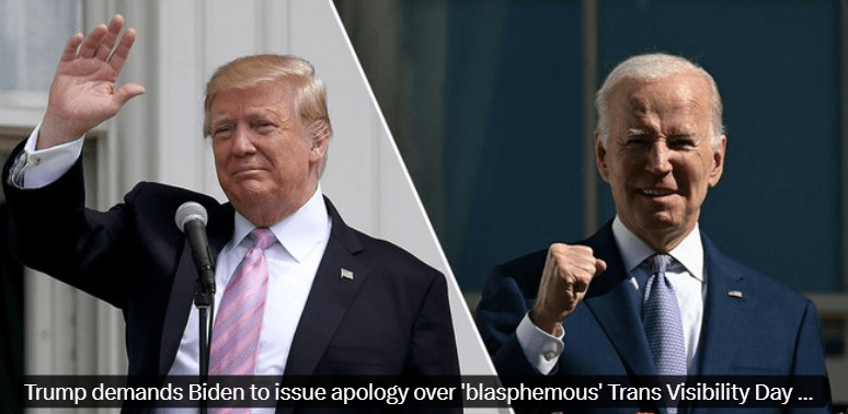 Biden Trump blasfemia