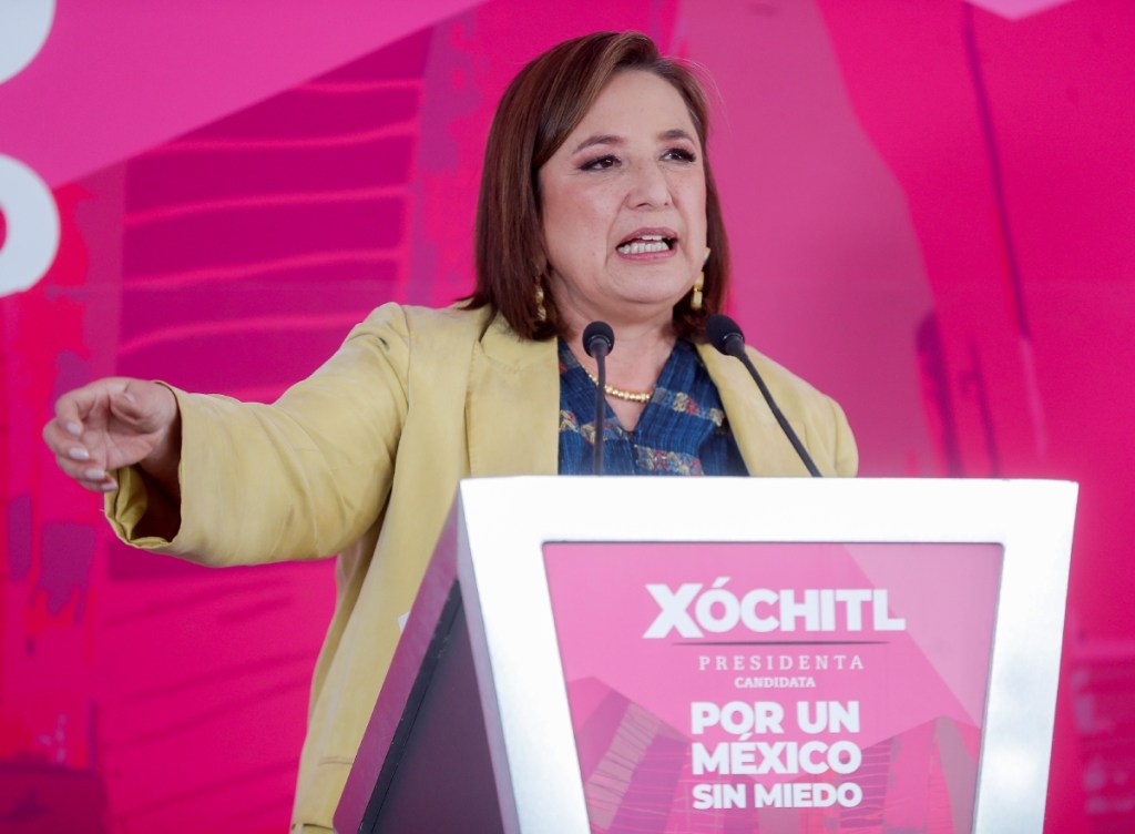 La candidata presidencial de la coalición opositora Fuerza y Corazón por México, Xóchitl Gálvez, en una conferencia de prensa reciente