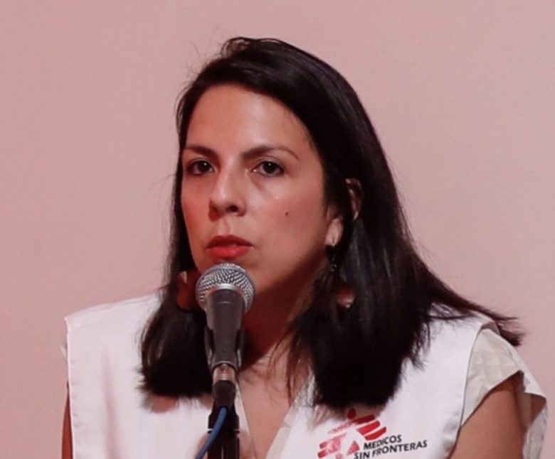 MEX4833. CIUDAD DE MÉXICO (MÉXICO), 18/04/2024 .- La coordinadora médica adjunta, María Laura Chacón, participa durante la presentación del informe de Médicos sin fronteras "Violencia, desesperanza y abandono en la ruta migratoria ", este jueves, en la Ciudad de México (México). Médicos Sin Fronteras (MSF) de México reportó este jueves más casos de violencia sexual hacia personas migrantes en el primer trimestre de 2024 que en todo el año pasado, según reveló la coordinadora médica adjunta, María Laura Chacón. EFE/Sáshenka Gutiérrez