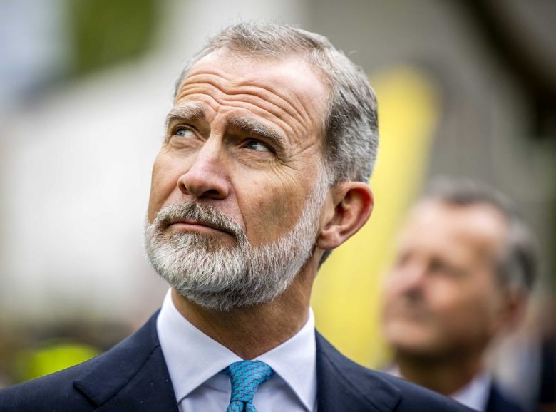 El rey Felipe VI durante su visita a la Fundación Johan Cruyff, en Ámsterdam