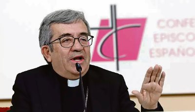 El presidente de la CEE, monseñor Luis Argüello, quien se reunió con Félix Bolaños