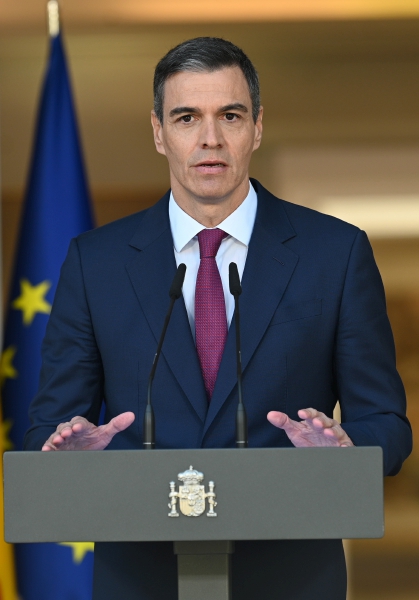 El presidente del Gobierno, Pedro Sánchez, ayer en La Moncloa