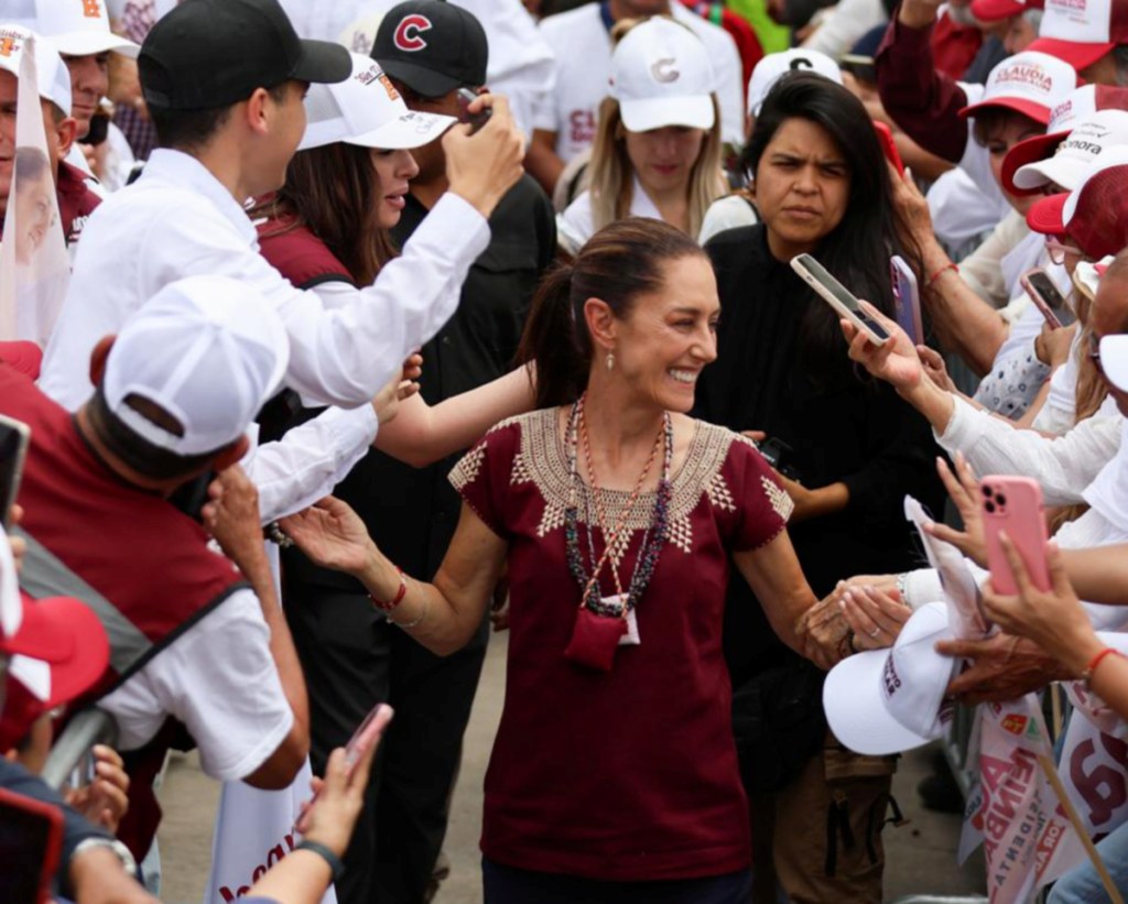 Claudia Sheinbaum, candidata del oficialismo a la presidencia, encabeza un mitin en Hermosillo, Sonora