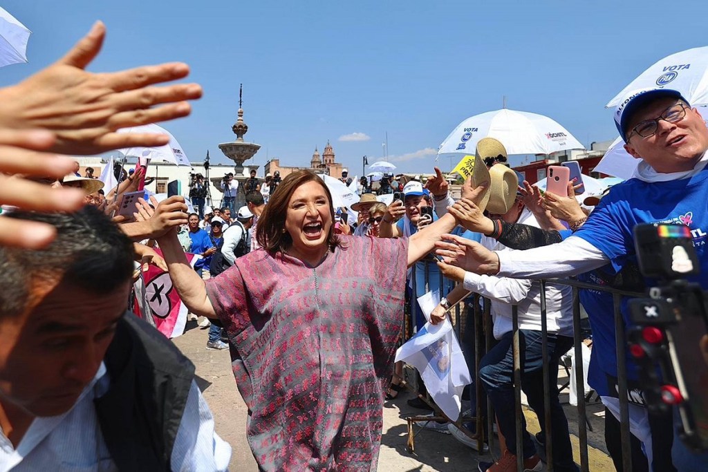 La candidata presidencial Xóchitl Gálvez en un evento en Michoacán (Foto de El Universal)