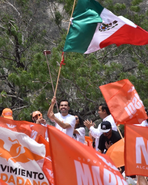 El candidato de Movimiento Ciudadano a la Presidencia, Jorge Álvarez Máynez, ayer