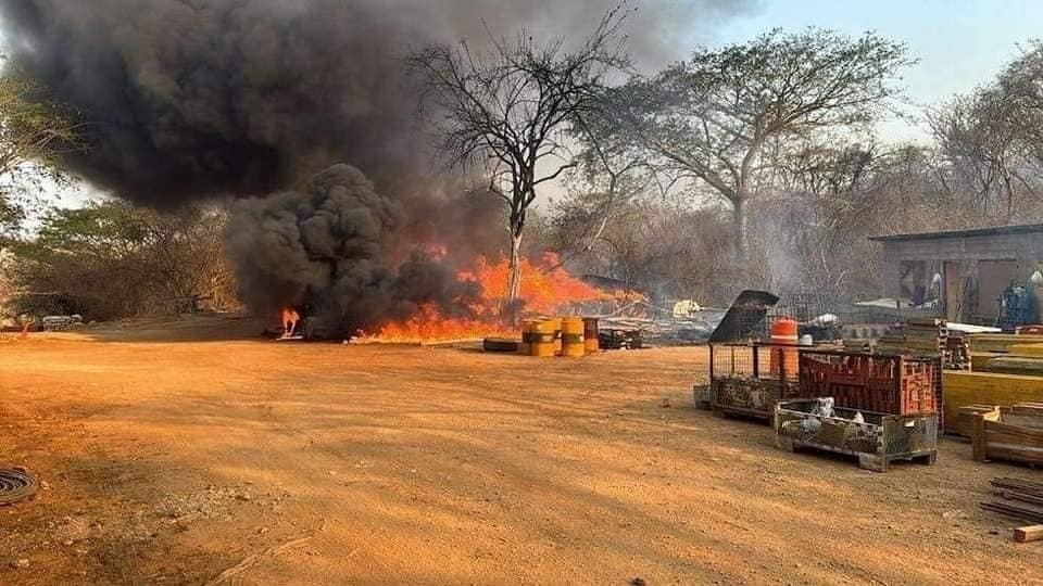 Imagen difundida en redes del ataque en Chicomuselo, Chiapas