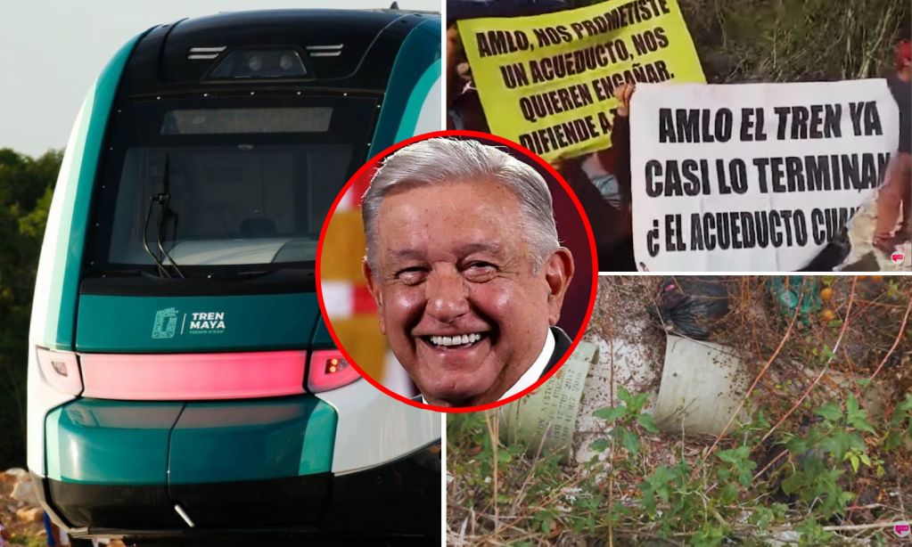 Doble engaño de AMLO en Calakmul: sin agua a cambio del Tren Maya e inauguró acueducto sin funcionar