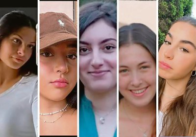 Desde la izquierda, Daniella Gilboa, Liri Albag, Karina Ariev, Naama Levy y Agam Berger, jóvenes mujeres soldados israelíes de la base militar Nahal Oz, y a quienes Hamás tomó cautivas el 7 de octubre de 2023