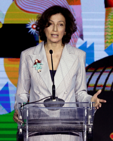 Audrey Azoulay, en el Día Mundial de la Libertad de Prensa, en Santiago (Chile)