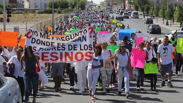 Una manifestación tras el asesinato de un menor en Chihuahua en 2015, que estremeció a México