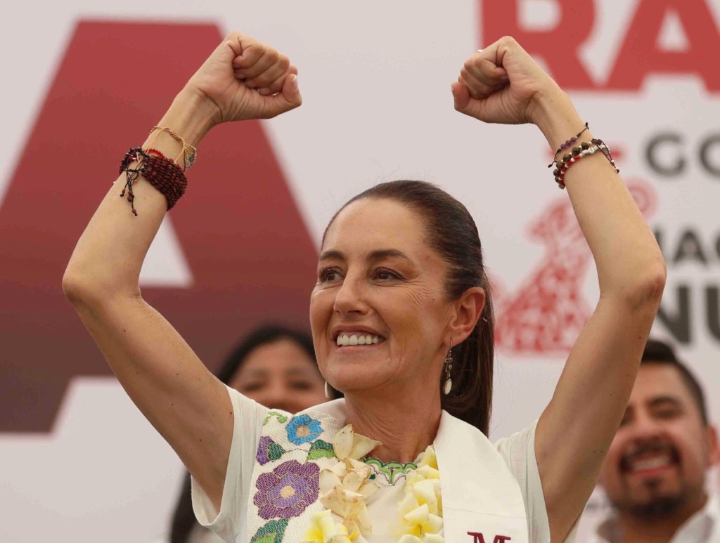 Claudia Sheinbaum en un cierre de campaña en Tuxtla Gutiérrez