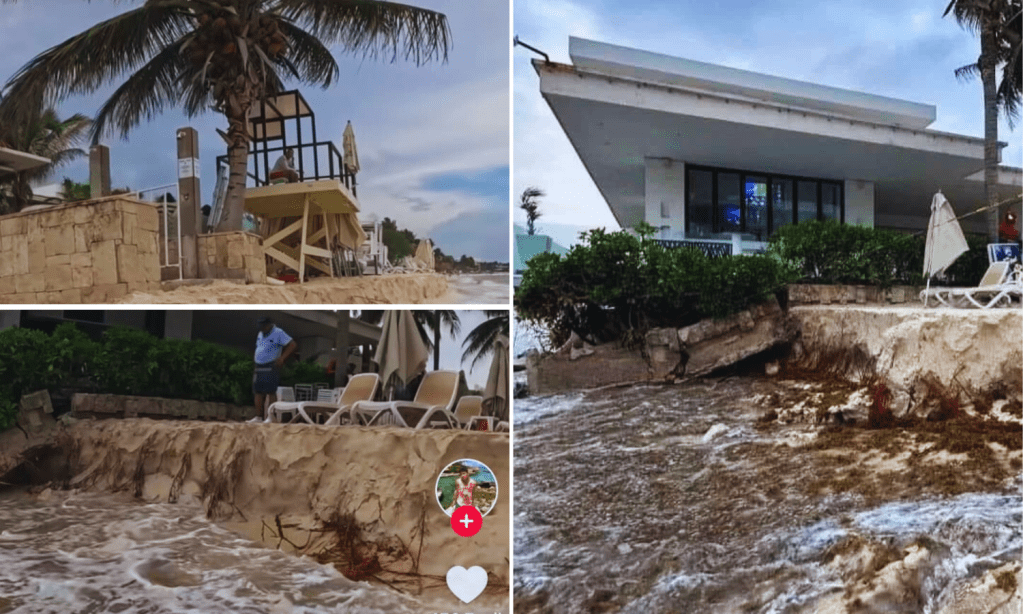 Así “devora” el mar a Playa Mamitas: huracán “Beryl”, otra amenaza