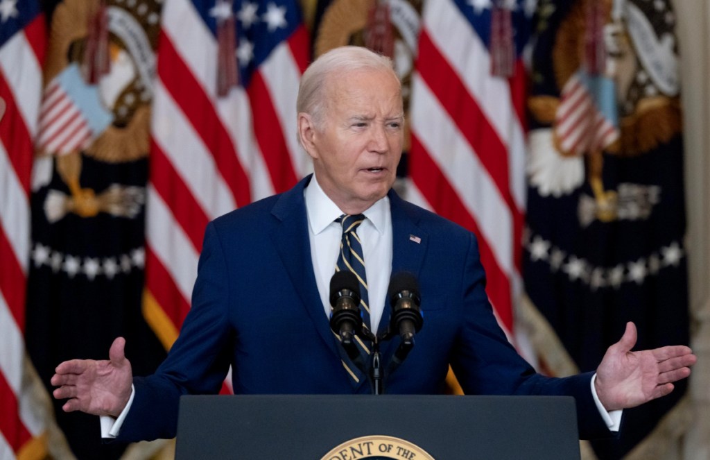 El presidente de Estados Unidos, Joe Biden, durante su discurso de ayer