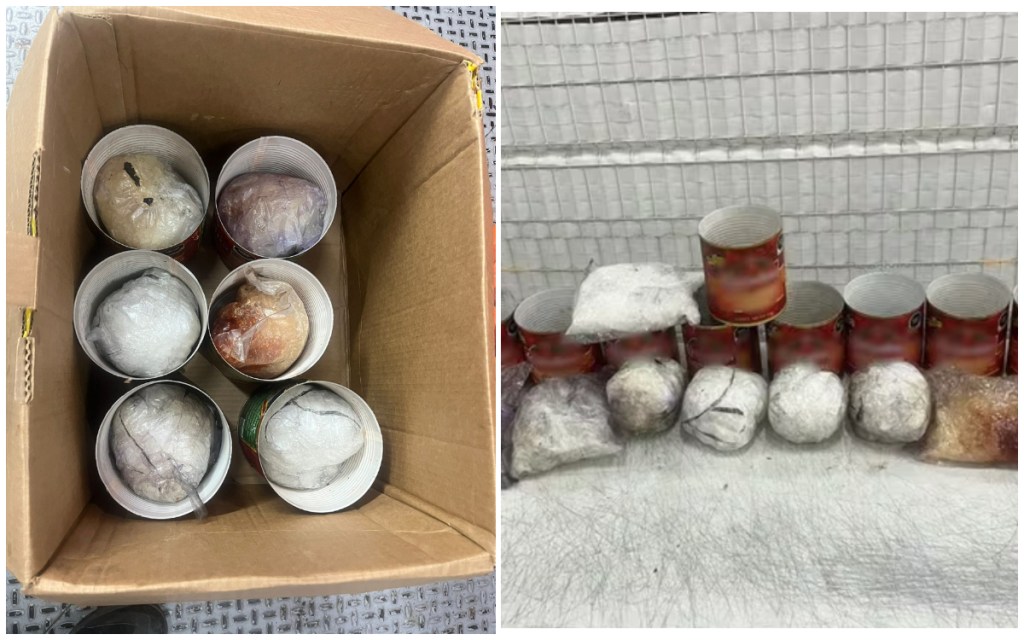 Decomisan latas de salsa para pizza con 12 de kilos de drogas "crystal" que iban a ser enviados a Estados Unidos desde Querétaro