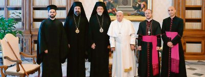 El papa Francisco con la delegación del Patriarcado Ecuménico de Constantinopla