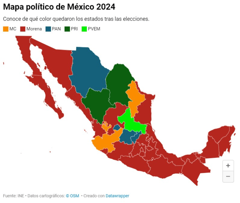 Elecciones 2024 así quedaría el mapa político de México Ola Noticias