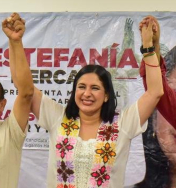 Estefanía Mercado, de Morena, quien con su victoria recuperó Solidaridad, único municipio de la oposición en Quintana Roo