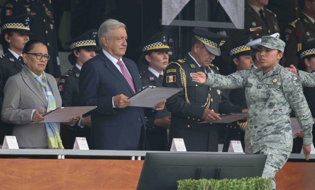 El presidente Andrés Manuel López Obrador presidió en Campo Marte la ceremonia del 5o. Aniversario de la creación de la Guardia Nacional