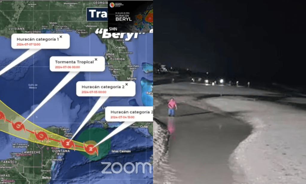 Se aleja el mar de Yucatán por huracán Beryl, 30 metros VÍDEO