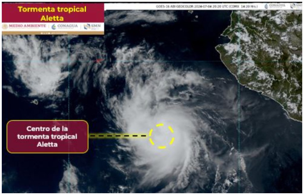 Se forma la Tormenta Tropical “Aletta” a partir de la Depresión Tropical UNO-E; primer ciclón tropical en el Pacífico de la temporada