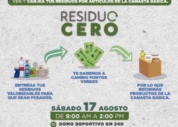 Canjea Residuos por Artículos de la Canasta Básica en el Programa ‘Residuo Cero’ en Cancún este 17 de Agosto