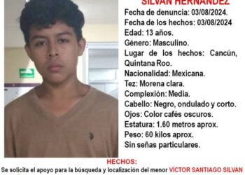 FGE Quintana Roo Lanza Ficha de Búsqueda para Víctor Santiago Silván Hernández Desaparecido desde el 3 de Agosto – Solicitan Información de la Ciudadanía