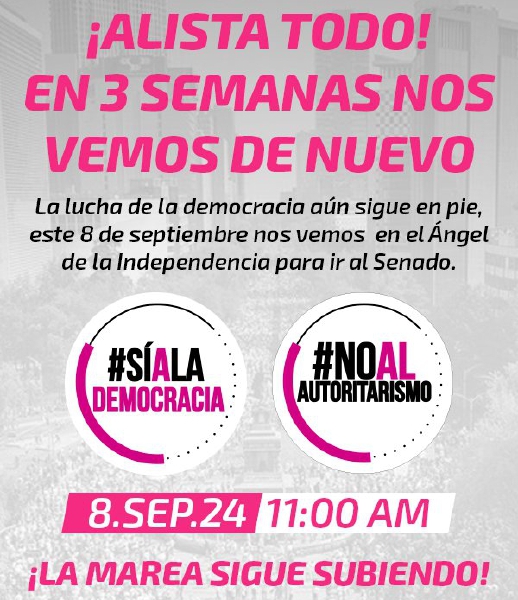 Convocatoria a la manifestación el próximo 8 de septiembre