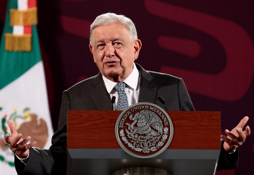 El presidente Andrés Manuel López Obrador, ayer en su conferencia de prensa en Palacio Nacional