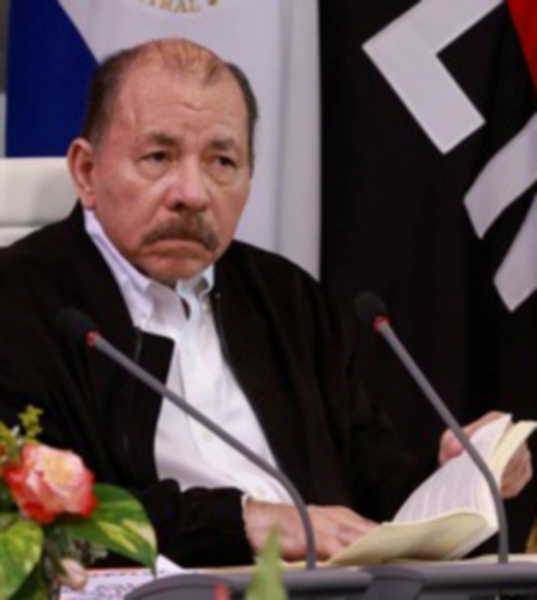 El presidente de Nicaragua, Daniel Ortega, durante la cumbre virtual del ALBA), este lunes