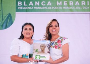 Acompaña Mara Lezama a Blanca Merari Tziu Muñoz al rendir el Tercer Informe de Gobierno Municipal de Puerto Morelos