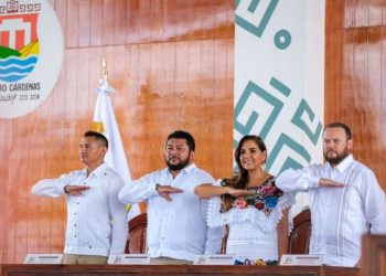 Asiste Mara Lezama al Tercer Informe del presidente municipal de Lázaro Cárdenas, Orlando Emir Bellos Tun