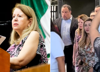 Lanzan “pastelazo” a Loretta Ortiz en protesta contra la reforma judicial