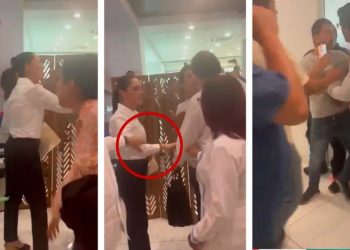 Trabajador del PJ vulnera seguridad presidencial e increpa a AMLO y Sheinbaum en elevador (Video)