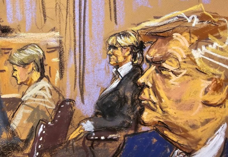 El expresidente Donald Trump y E. Jean Carroll, ayer en el tribunal federal de apelaciones de Manhattan