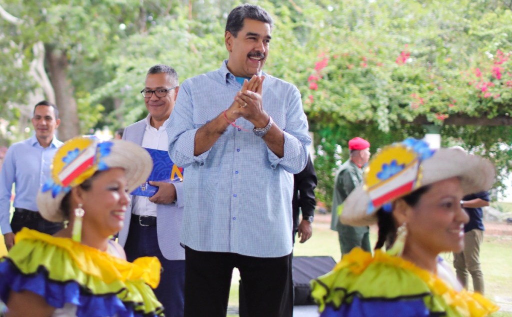 El presidente de Venezuela, Nicolás Maduro, durante un acto de gobierno que encabezó ayer en Caracas