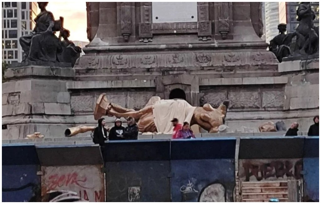 ¿Cae escultura del Ángel de la Independencia Esta es la historia detrás del vídeo viral del incidente en la avenida Paseo de Reforma