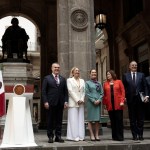 De izquierda a derecha: Francisco Cervantes, presidente del Consejo Coordinador Empresarial; Sarah Bairstow, directora ejecutiva de México Pacific; Claudia Sheinbaum, presidenta de México; Suzanne Clark, CEO de la “US Chamber of Commerce”; Marcelo Ebrard, secretario de Economía y Guillermo Vogel, vicepresidente del Consejo Global Tenaris