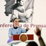 La presidenta Claudia Sheinbaum Pardo, durante su conferencia de prensa matutina