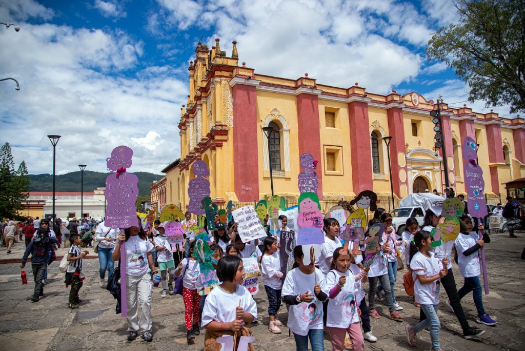 Protesta en San Cristóbal de las Casas, Chiapas, contra la violencia