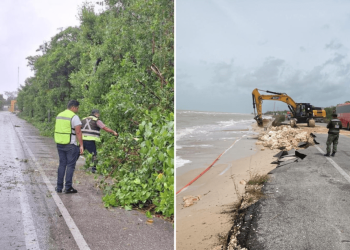 Huracán Milton en la Península de Yucatán: cierran carril en Isla Aguada-Champotón por daños