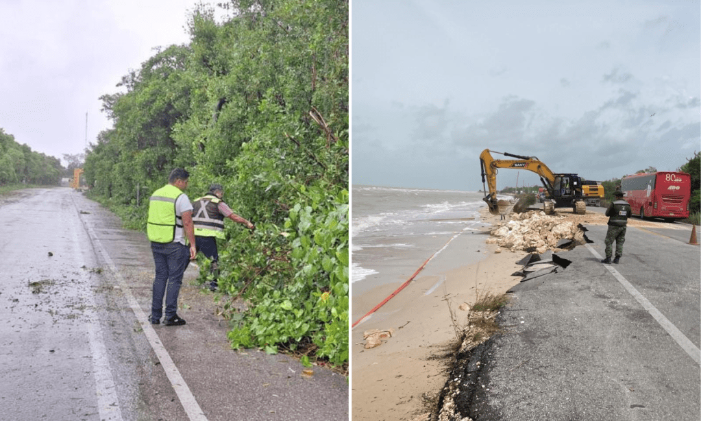 huracan-milton-peninsula-de-yucatan-cierran-carril-en-isla-aguada-champoton-daños