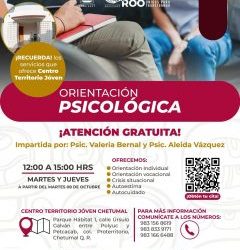 IQJ ofrece Módulo de Orientación Psicológica en el Centro Territorio Joven para juventudes de Chetumal