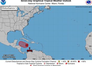 Zona de baja presión en el Caribe aumenta a 90% de probabilidad de convertirse en ciclón