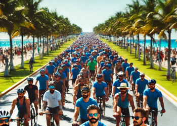 Cancún organiza rodada y crea “Bigote Humano” por la prevención del cáncer de próstata