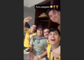 ‘Checo’ Pérez festeja con el América el tricampeonato de la Liga MX