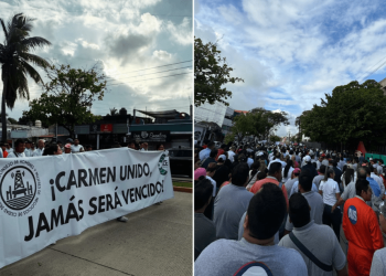 Empresarios marchan en Campeche, exigen a Pemex pago de adeudos: así los afecta