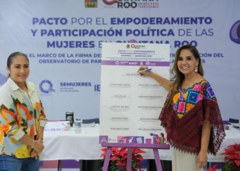 Firma Mara Lezama histórico Pacto para el Empoderamiento de las Mujeres e inicia funcionamiento del Observatorio de Participación Política de las Mujeres
