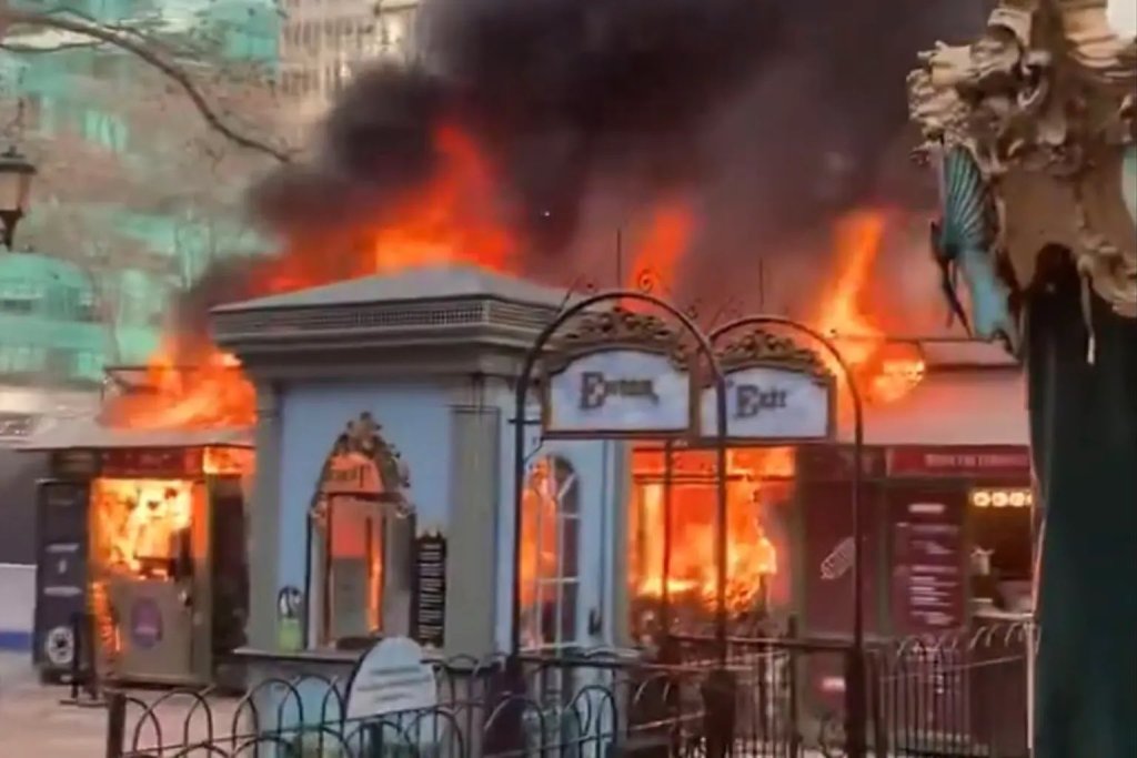 Incendio en el mercado Bryant Park