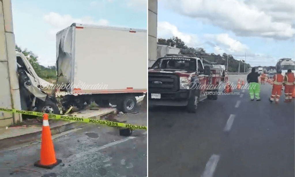 Tragedia en la Cancún-Mérida: vehículo se impacta cerca de estación del Tren Maya, antes de llegar a caseta de cobro de Pisté